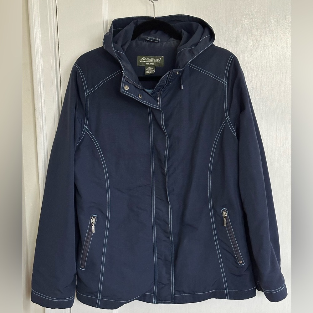 Eddie Bauer Raincoat Blue Size Large